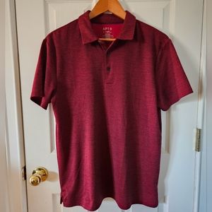 APT .9 MENS PERFORMANCE FLEX KNIT BURGUNDY POLO SHIRT, SIZE LARGE